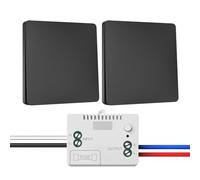Set de commutateur d'éclairage sans fil 230V, Commutateur sans fil autonome - Sans fil, cinétique, sans batterie, commutateur mural étanche, commutateur d'éclairage sans fil (1 récepteur et 2 panneaux