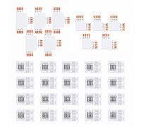 Set de Connecteurs pour Ruban LED 4 Broches, Raccord Sans Soudure en Forme de L et de T, Adaptateur pour Bandeau 8mm 3535 RGB, Connecteur d'Angle pour Jonction de Bandes LED