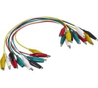 Set de cordons de mesure VOLTCRAFT KS-280/0.1 pinces crocodile pinces crocodile 0.28 m noir, rouge, jaune, vert, blanc 1 set