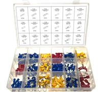 Set de cosses de câble Assortiment de cosses de câble à sertir Connecteurs plats bout à bout, 360 pcs.