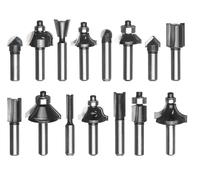 Kwb by Einhell Fraises pour Défonceuses (15 pièces, diamètre de tige 8 mm, dans un coffret en bois)