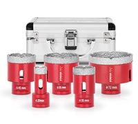 Set de couronnes de forage diamantées pour carrelage,grès fin,Premium couronnes de forage pour meuleuse d'angle Flex M14,20-35-45-55-72 mm,céramique/granit/carreaux de pierre,couche de diamant dense