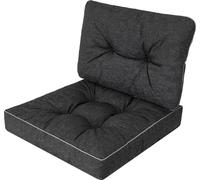 Set de coussins d'assise pour meubles en rotin "EMMA TECH" - 2 pièces (50x50 & 50x40 cm), Ekolen, résistant aux intempéries et aux UV | Pillowprim