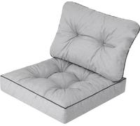 Set de coussins d'assise pour meubles en rotin "EMMA TECH" - 2 pièces (50x50 & 50x40 cm), Ekolen, résistant aux intempéries et aux UV | Pillowprim