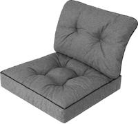 Set de coussins d'assise pour meubles en rotin "EMMA TECH" - 2 pièces (60x60 & 60x40 cm), Ekolen, résistant aux intempéries et aux UV | Pillowprim