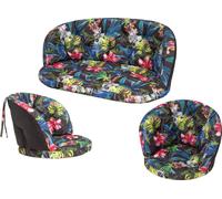Set de coussins de jardin Amanda 1+2 - 3 pièces, pour meubles en rotin, épaisseur 5 cm, avec rubans, résistant aux intempéries | PillowPrim