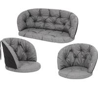 Set de coussins de jardin Amanda 1+2 - 3 pièces, pour meubles en rotin, épaisseur 5 cm, avec rubans, résistant aux intempéries | PillowPrim