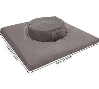Set de coussins de méditation, polyvalent pour le yoga et la relaxation, facile à nettoyer, gris, 80X80CM