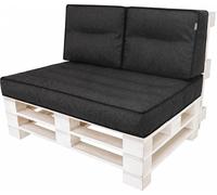 Set de coussins de palette 120x80 cm avec 2 coussins de dos 60x40 cm - Coussin d'assise & dossier, épaisseur 12 cm, housses amovibles | PillowPrim