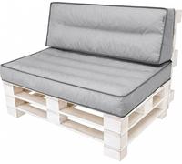 Set de coussins de palette "Tomek" 120×80 cm avec coussin de dos 120×40 cm - 12 cm d'épaisseur, housse amovible | PillowPrim