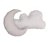 Set de coussins lune et nuage. Gris et Blanc
