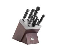 Zwilling Pro Bloc À Couteaux Auto-Affûtant 7 Pièces, Frêne, Couteau Et Ciseaux En Acier Inoxydable, Design À 3 Rivets, Marron