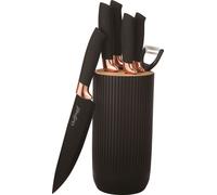 set de couteaux 7 pcs. couteau de cuisine support de couteau éplucheur bloc de couteaux