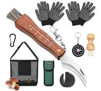 Set de couteaux à champignons avec brosse et sac,Champignons Couteau Pliant | Couteau en bois de poirier pour cueilleur de champignons