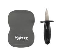 Set de couteaux à huîtres avec tapis de protection - Outil professionnel pour ouvrir les huîtres facilement et en toute sécurité