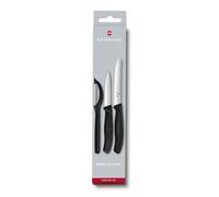 Set De Couteaux À Légumes Swiss Classic Avec Éplucheur, 3 Pièces, Noir Noir