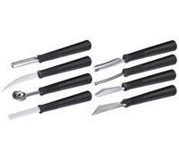 Set de couteaux à sculpter, acier inoxydable avec manche en plastique, 8 pièces