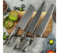 Set de couteaux de cuisine Kurohana damas - Noir/Or KP37428