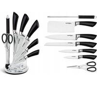 Set de couteaux de cuisine sur pied 8 pcs. Aiguisoir Ciseaux d'affûtage