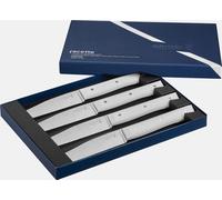 Opinel - Coffret de 4 Couteaux de Table Facette Blanc - Lame Lisse Pleine Soie Acier Inox - Manche Éco-Matériau VittEr - Garantie à Vie - Fabrication Française