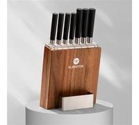 Set de couteaux Klarstein Kitano avec bloc 7 couteaux acier élégant bloc en bois Bois G