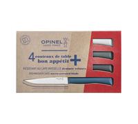 Opinel - Coffret 4 couteaux de table Bon Appétit Tempête - Lame inox dentée - Bleu canard
