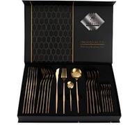 Set de Couverts 24 Pièces Élégant pour 6 Personnes Cheffinger Dorée Dorée