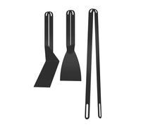 Set de couverts à barbecue 3 pièces 1x scraper, 1x grill tongs, 1x spatula