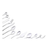 Set de couverts - ALPINA - 70 pièces - Acier inoxydable - Argent - Pour 12 personnes