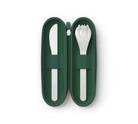 Set de couverts avec étui textile vert