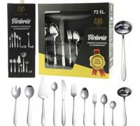 Set de couverts de 72 cuillères à soupe. Couverts V BOXE glossy "Victoria" SET 12 personnes