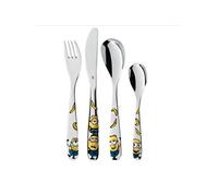WMF Set de 4 couverts Minions pour enfant en acier inoxydable poli Cromargan Passe au lave-vaisselle
