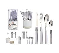 Set de couverts gris acier inoxydable PS (16 pièces)