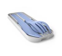 Set de couverts plastique végétal bleu
