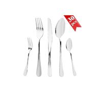 Set de Couverts pour 6 Personnes, 30 Pièces Couverts avec Couteau, Fourchette, Couverts de Table Polis Miroir, Couverts Lavables Au Lave-Vaisselle, Couverts en Acier Inoxydable pour La Maison
