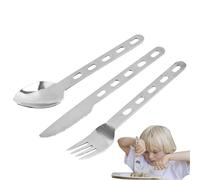 Set De Couverts Pour Déjeuner Au Travail - 3 Pièces Cuillère En Acier Inoxydable Réutilisable Et Portable | Set De Couverts Lavables | Pour Déjeuner Camping Dortoir Véhicule Travail Pique-Nique Maison