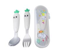 Set De Couverts Pour - Kit De Couverts En Acier Inoxydable Pour Bébé Avec Boîte De Rangement | Lavable au Lave-Vaisselle avec Design Dessin Animé pour Dîners en
