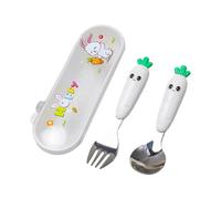 Set De Couverts Pour - Service de Couverts Bébé en Acier Inoxydable avec Boîte de Rangement,Set de Table Portable pour Repas Idéal pour Voyage Restaurant et Fête