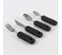 Set de couverts - Sure Grip - Inclinables - 4 pièces - Noir - Compatibilité lave-vaisselle