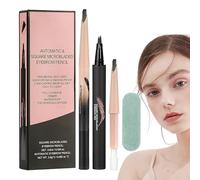 Set de crayon à sourcils, crayon à sourcils courbé - Brosse à sourcils angle larme au sourcil micro-blading | Pinceau biseauté lagrane, applicateur à pointe de Microfork à 4 pointes, reste allumé