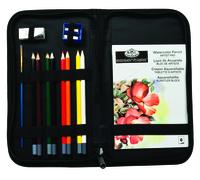 Set De Crayons À L'Eau Pour Dessin, Bloc-Notes Et Étui De Voyage Zippé KCWPS