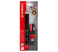 Set de crayons - Crayon STABILO Exam Grade - dureté HB - pack de 4 - taille-crayon et gomme inclus