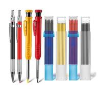 Set de crayons de charpentier, 4 porte-mines avec taille-crayon intégré, marqueurs trous profonds pour chantier