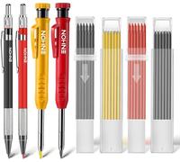 Set de crayons de charpentier Marqueurs de trous profonds, 4 Porte-mines avec taille-crayon intégré, crayons de charpentier