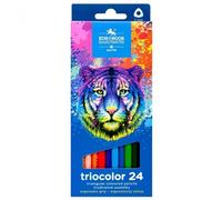 Set de crayons de couleur tricolores 24 pièces - Donnez vie à vos dessins et à votre créativité avec une palette colorée de créativité ! Parfait pour les petits artistes et les plus grands !