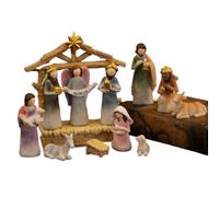 Set de crèche de Noël avec figurines décoratives de Jésus en résine pour | Figurines de crèche en résine pour dortoir, appartement, fête, anniversaire, étagère du 1er
