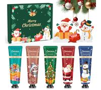 Set de Creme Main pour Cadeau de Noël, 5x30ml Mini Crèmes Mains Coffret Cadeau - Crème Nourrissante pour les Mains et Pieds Secs et Gercés - Petit Cadeau pour Femmes, Collègue, Amie, Dame, Maman
