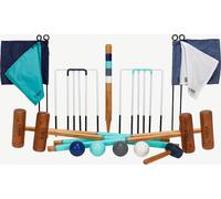 Set de croquet anglais de jardin - jeu de jardin - magnifique set original, 4 personnes avec classe de trolley et formidable