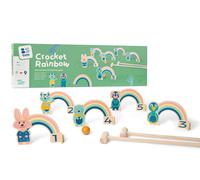 Set de croquet arc-en-ciel en bois fsc - jeu extérieur pour enfant multicolore TU