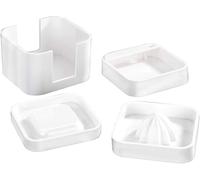 Set de cuisine 4 en 1 - Presse-agrumes avec râpe et bol en plastique, 50 ml, blanc